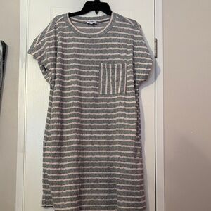 Eesome Gray and Pink Striped Top